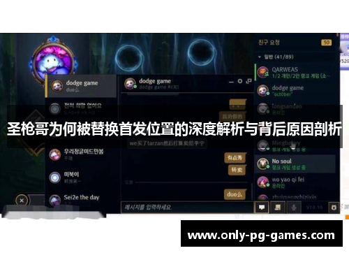 圣枪哥为何被替换首发位置的深度解析与背后原因剖析