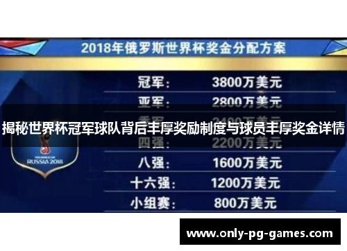 揭秘世界杯冠军球队背后丰厚奖励制度与球员丰厚奖金详情